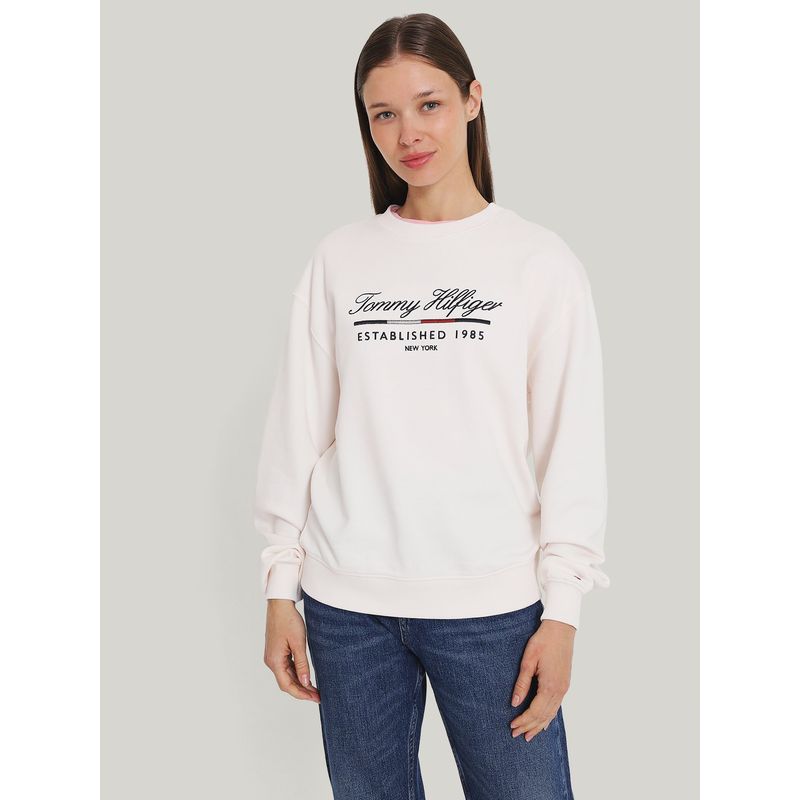TOMMY HILFIGER - Polerón Script Logo Blanco Tommy Hilfiger
