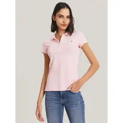TOMMY HILFIGER - Polo Solid Slim 5 Botones Rosado