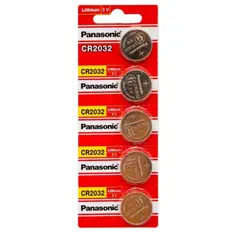 PANASONIC - Pack 5 Pilas Cr2032 - Batería Litio