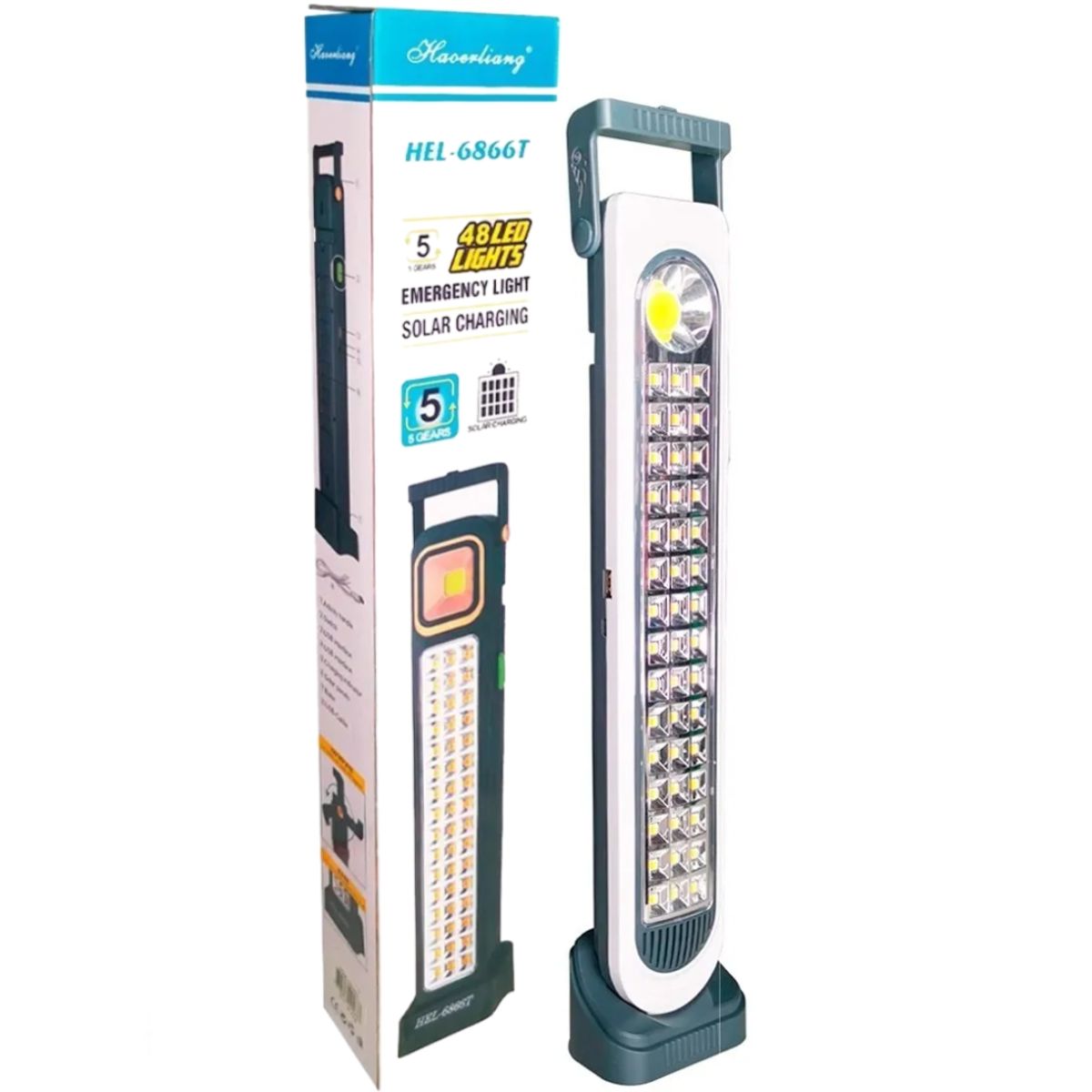 GENERICO - Pack x2 Lámpara Emergencia Solar Luz Led Luz Fria Y Calida