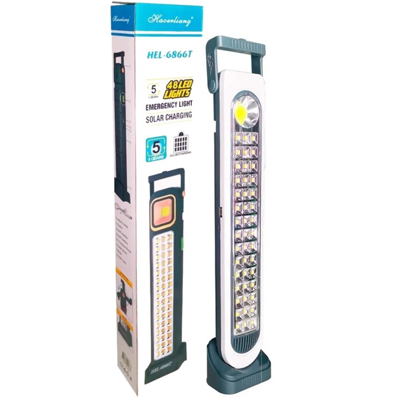 GENERICO - Pack x2 Lámpara Emergencia Solar Luz Led Luz Fria Y Calida