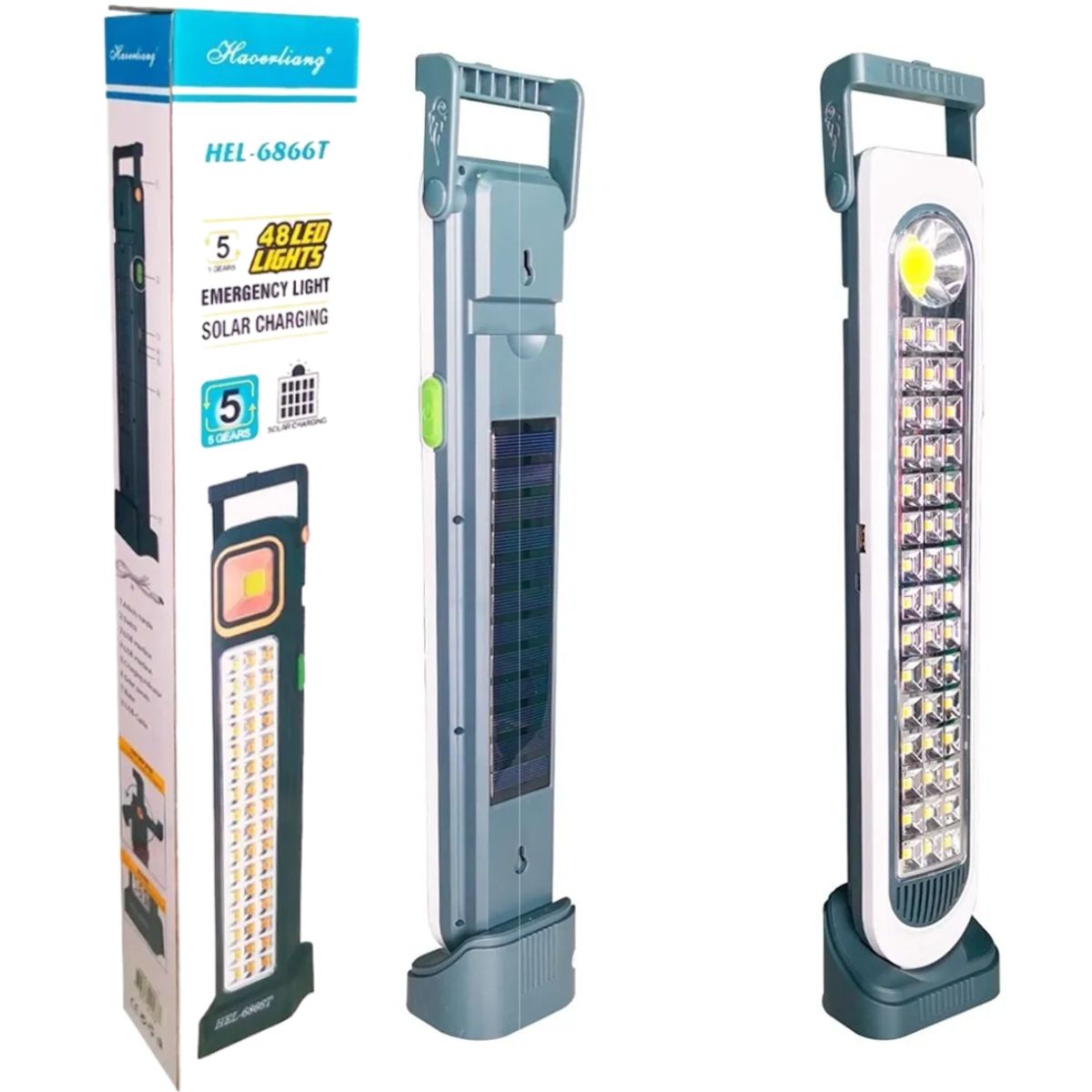 GENERICO - Pack x2 Lámpara Emergencia Solar Luz Led Luz Fria Y Calida