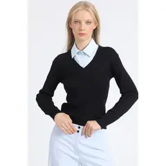 LIOLA - Sweater Basico Tejido Punto, Negro