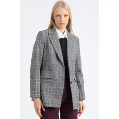 LIOLA - Blazer Entallado Principe De Gales Negro