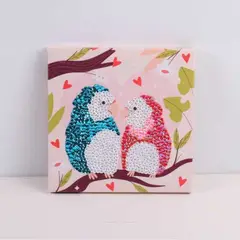 ARTE CONSENTIDO - Arte en lentejuelas pajaros 25x25 cm con bastidor