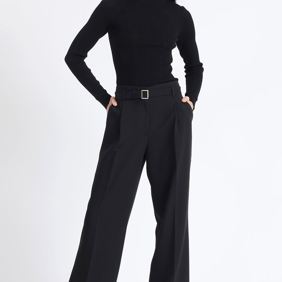 LIOLA - Sweater Tejido Punto Basico, Negro Liola