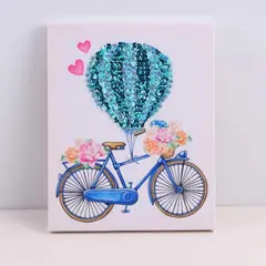 ARTE CONSENTIDO - Arte en lentejuelas bicicleta 25x25 cm con bastidor