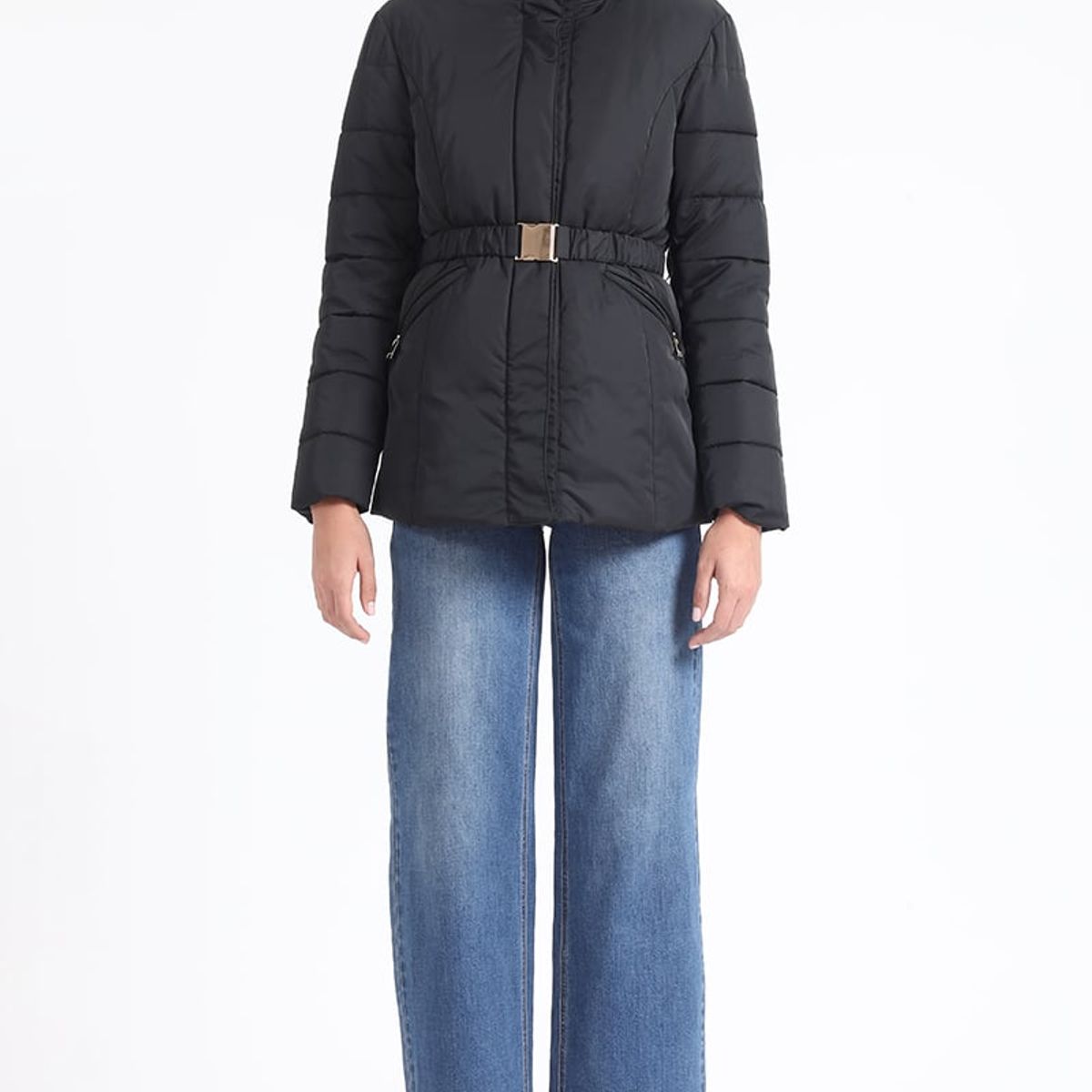 LIOLA - Parka Con Piel Desmontable, Negro Liola