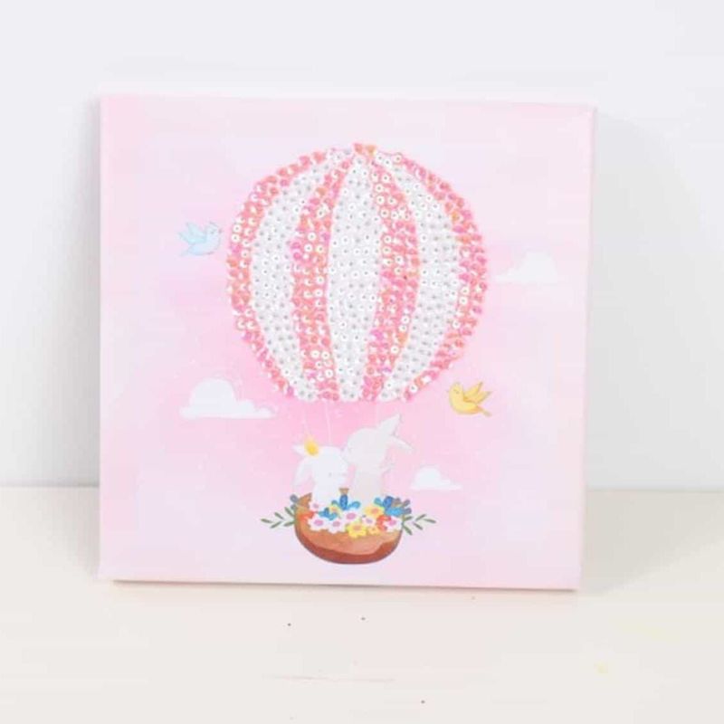 ARTE CONSENTIDO - Arte en lentejuelas conejo 20x25 cm con bastidor