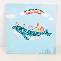 ARTE CONSENTIDO - Arte en lentejuelas ballena 25x25 cm con bastidor