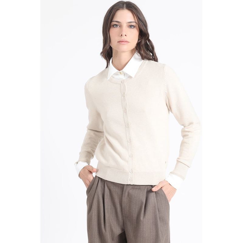 LIOLA - Cardigan Tejido Punto, Crudo Liola