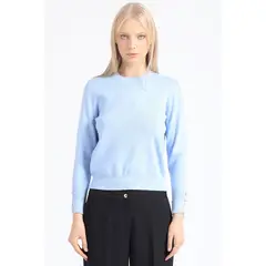 LIOLA - Sweater Basico, Tejido Punto, Celeste