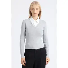 LIOLA - Sweater Basico Tejido Punto, Gris