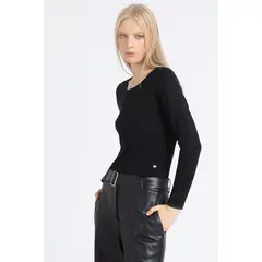 LIOLA - Sweater Basico Punto, Negro Liola.