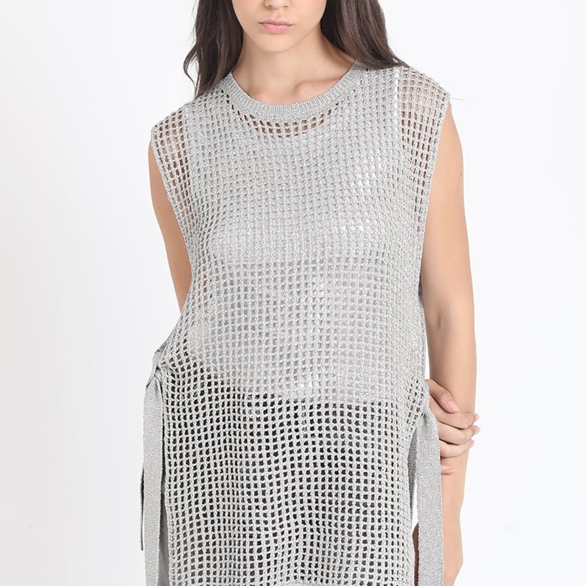 LIOLA - Tejido Sobrepuesto, Lurex Mix, Gris Liola