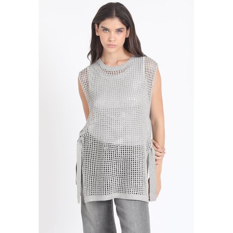 LIOLA - Tejido Sobrepuesto, Lurex Mix, Gris Liola