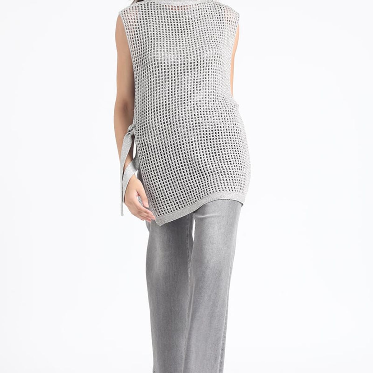 LIOLA - Tejido Sobrepuesto, Lurex Mix, Gris Liola