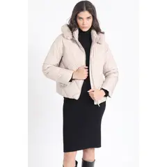LIOLA - Parka Con Capucha Y Piel Desmontable Beige