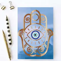 ARTE CONSENTIDO - Pintura Con Diamantes Cuaderno Hamsa 21x14 Cms 50 Páginas