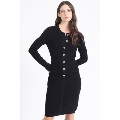 Imagen 2 del producto Vestido Ajustado Tejido Punto Negro