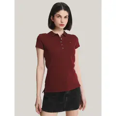 TOMMY HILFIGER - Polo Solid Slim 5 Boton Rojo