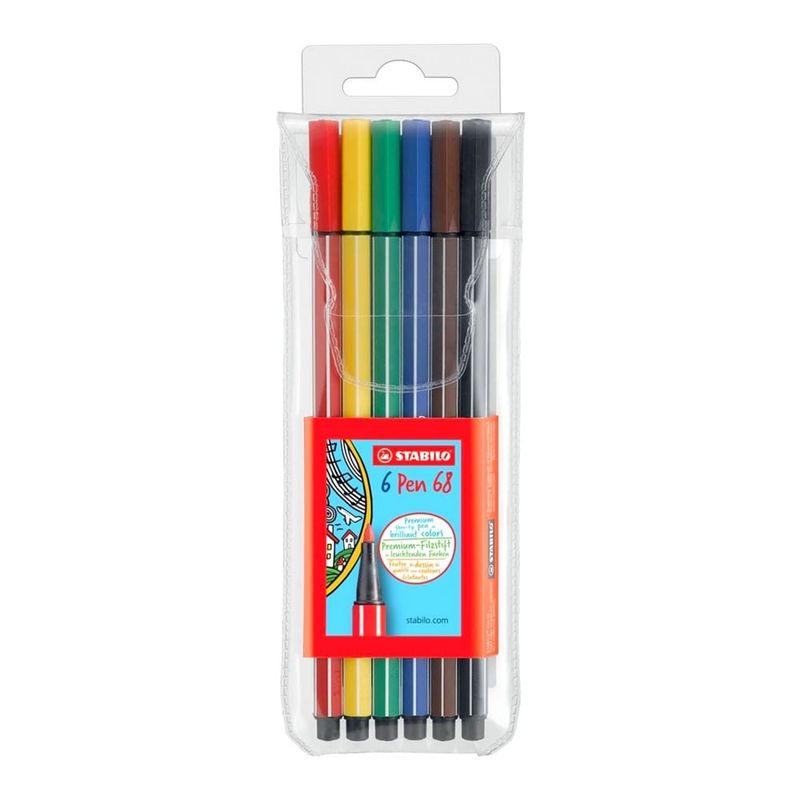 STABILO - Set de 6 Marcadores Stabilo Pen 68