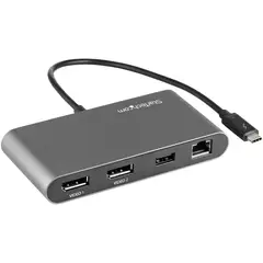STARTECH - Mini Docking Station Portátil para 2 Monitores con DP 4K USB-A GbE