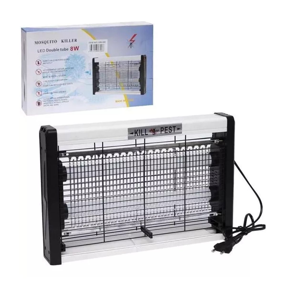 GENERICO - Lampara Mata Moscas Mosquitos Zancudos Insectos 8w Luz Uv