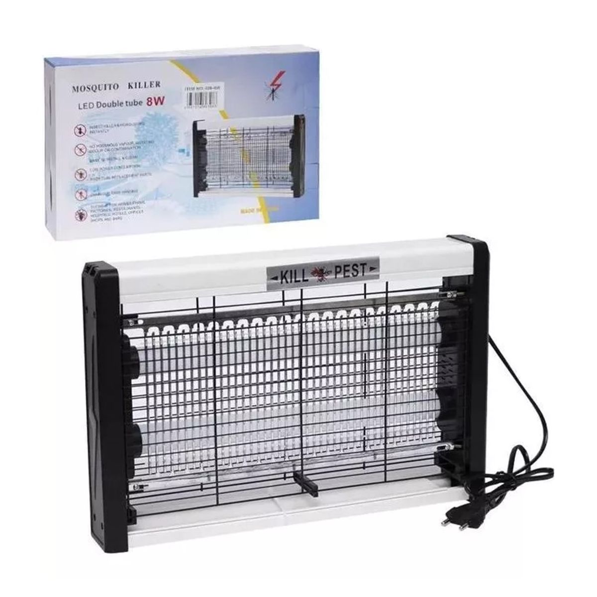 GENERICO - Lampara Mata Moscas Mosquitos Zancudos Insectos 8w Luz Uv