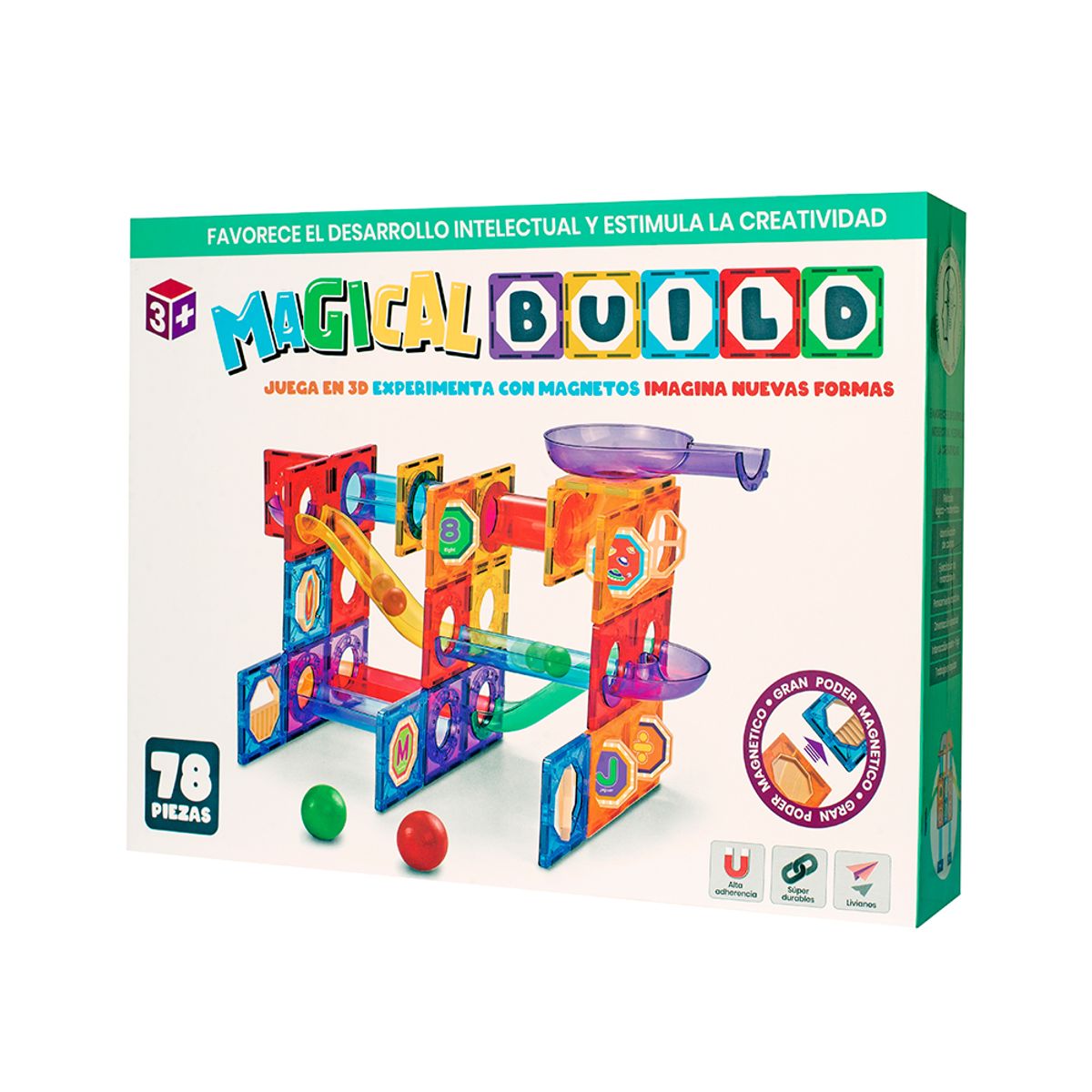 MAGICAL MAGNETS - Juego Magnético Magical Build 78 Piezas Magical Magnets