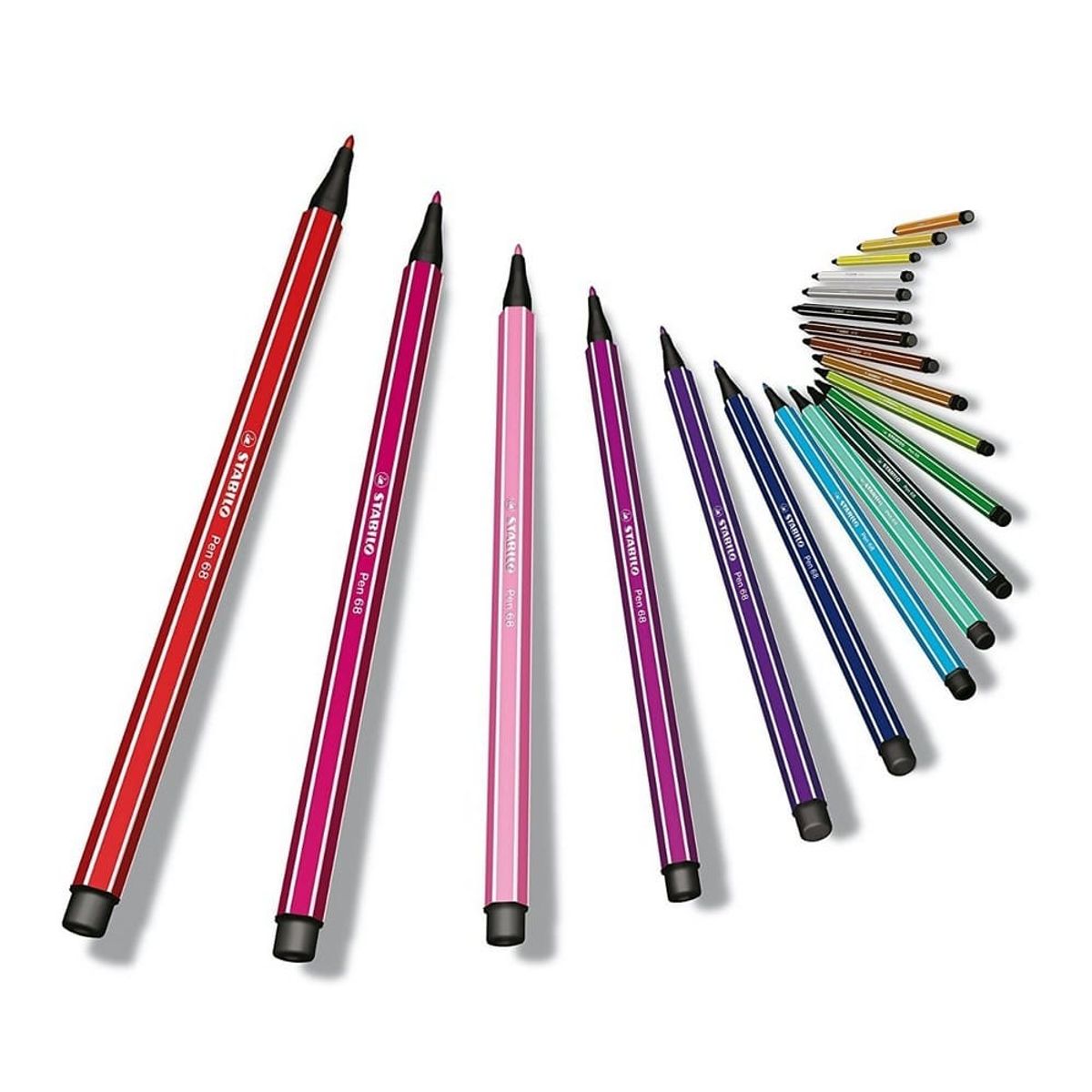 STABILO - Set de 20 Marcadores Stabilo Pen 68 Zebrui en Berry