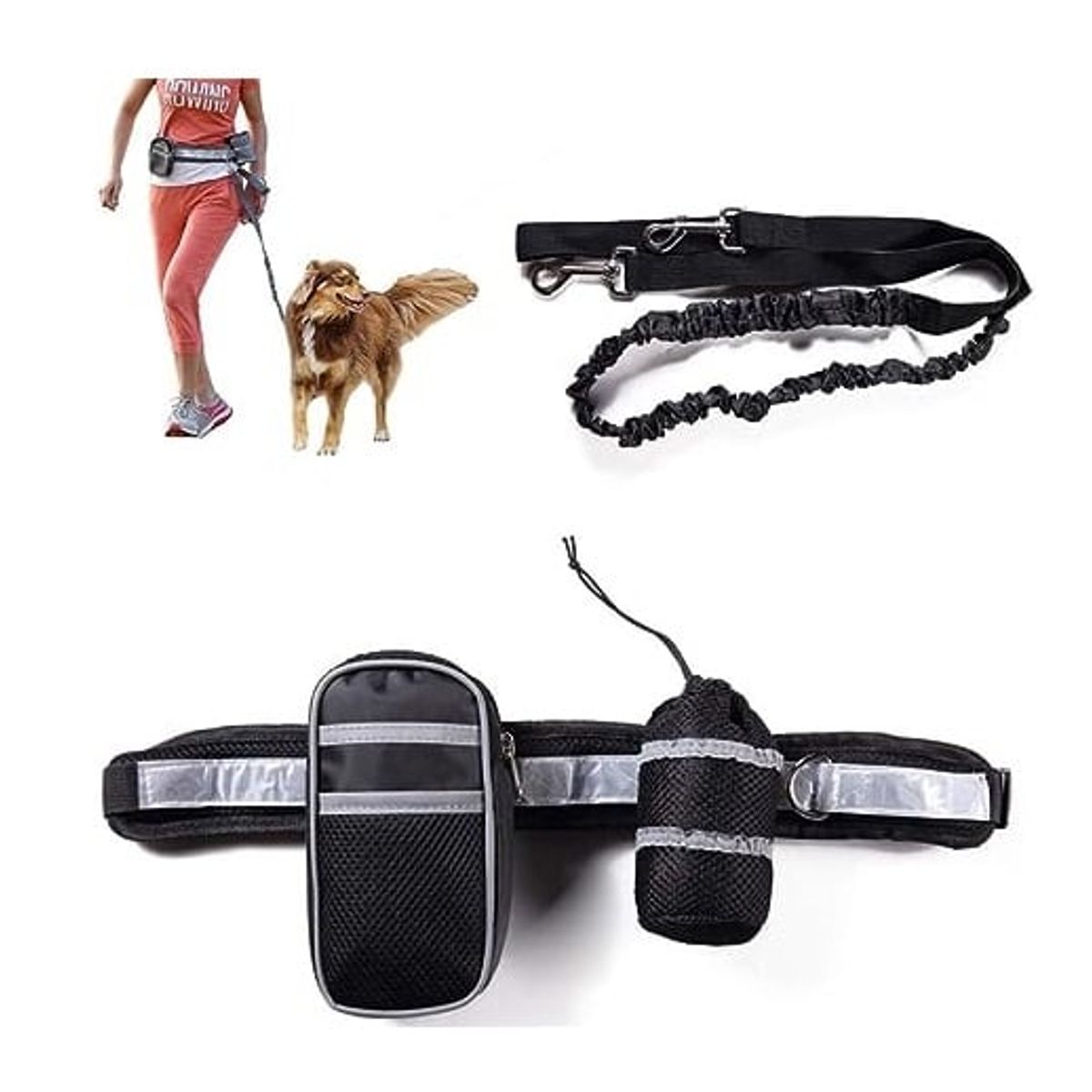 DEFENSOR FOREVER - Cinturón Correa Para Correr Con Tu Perro Running Santiago