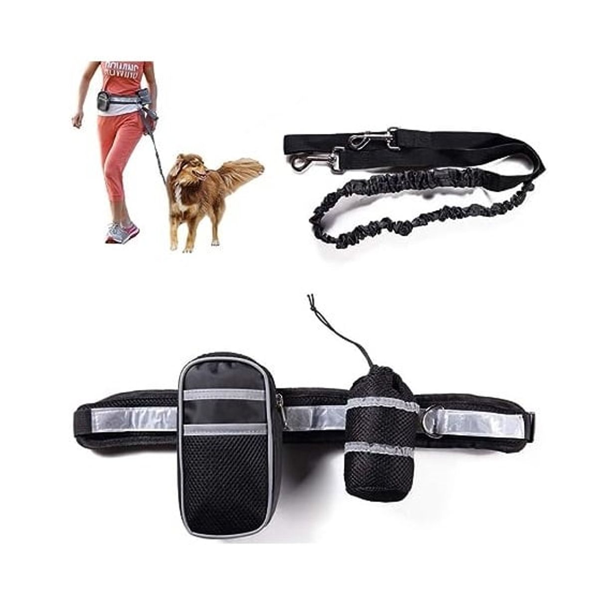 DEFENSOR FOREVER - Cinturón Correa Para Correr Con Tu Perro Running Santiago