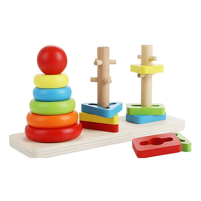 GENERICO - Juguete Torre De Encaje Con Dificultad De Madera Montessori