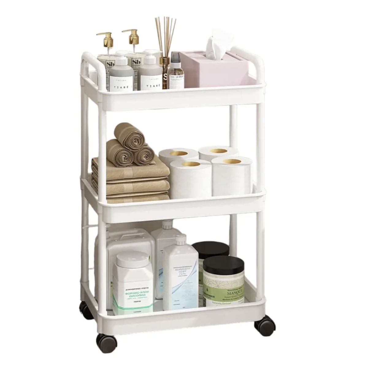 GENERICO - Mueble Estante Baño Organizador Repisas  Esquinero Blanco DW-048
