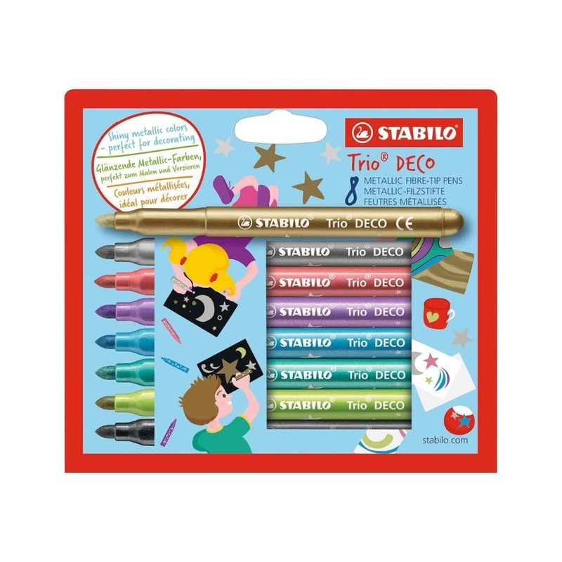 STABILO - Set de 8 Marcadores Metálicos Stabilo Trio Deco