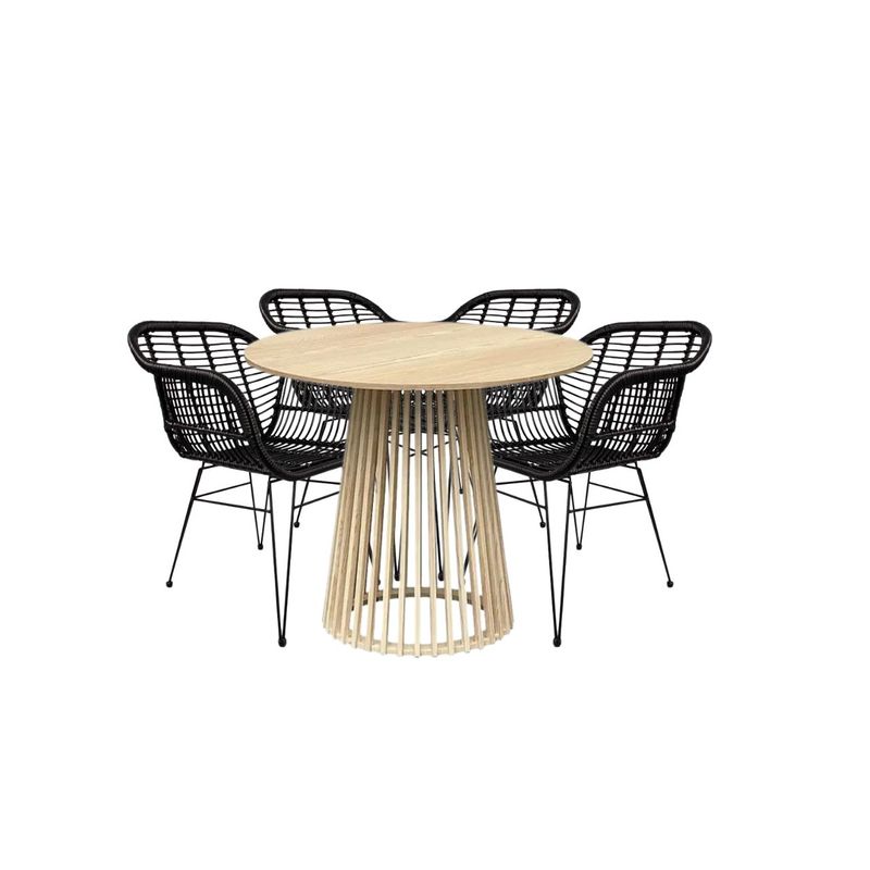 GENERICO - Juego de Comedor para 4 personas Golden Grecia - Negro