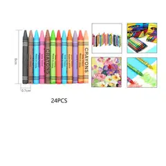 GENERICO - PAck 6 Crayones 24 Colores Lapiz Cera