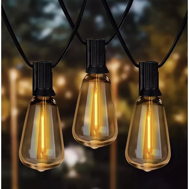 MOMO - Luces Guirnalda Solar 10 Led Ampolleta Calida Calido 5 Mtrs