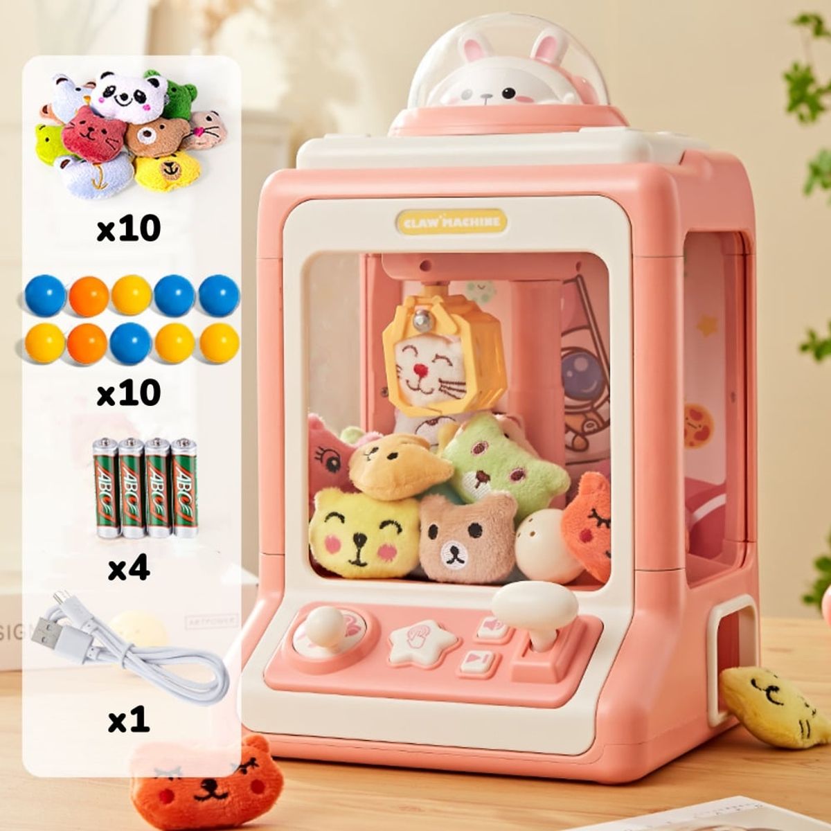 LUBABYCAS - Juego Mini Maquina De Peluches Niños Rosada By LuBabycas