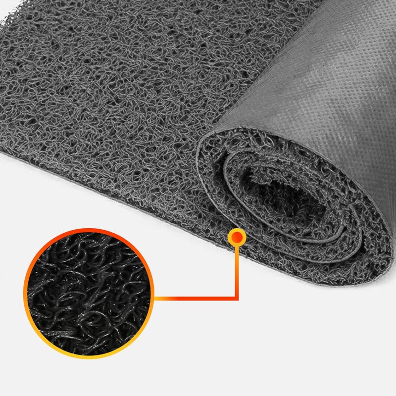 QRUBBER - Piso PVC limpiapiés 1.20mtx12 mts Negro Alto tráfico QRubber