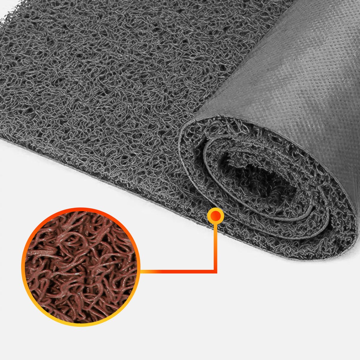 QRUBBER - Piso PVC limpiapiés 1.20mtx12 mts Café Alto tráfico QRubber