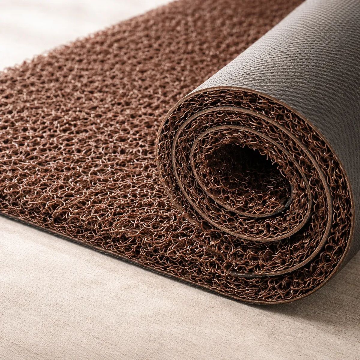 QRUBBER - Piso PVC limpiapiés 1.20mtx12 mts Café Alto tráfico QRubber