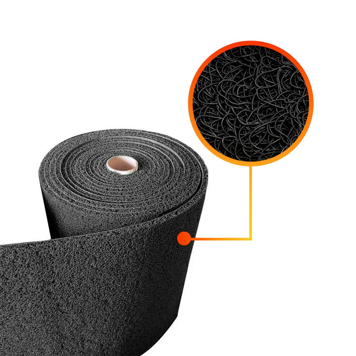 QRUBBER - Piso PVC limpiapiés 1.20mt x 12mts Negro QRubber