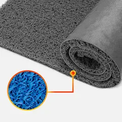 QRUBBER - Piso PVC limpiapiés 1.20mtx12 mts Azul Alto tráfico