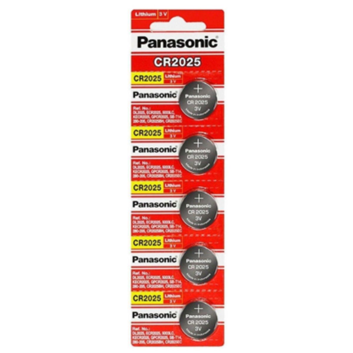 PANASONIC - Pack 5 Pilas Cr2025 Panasonic - Batería Litio