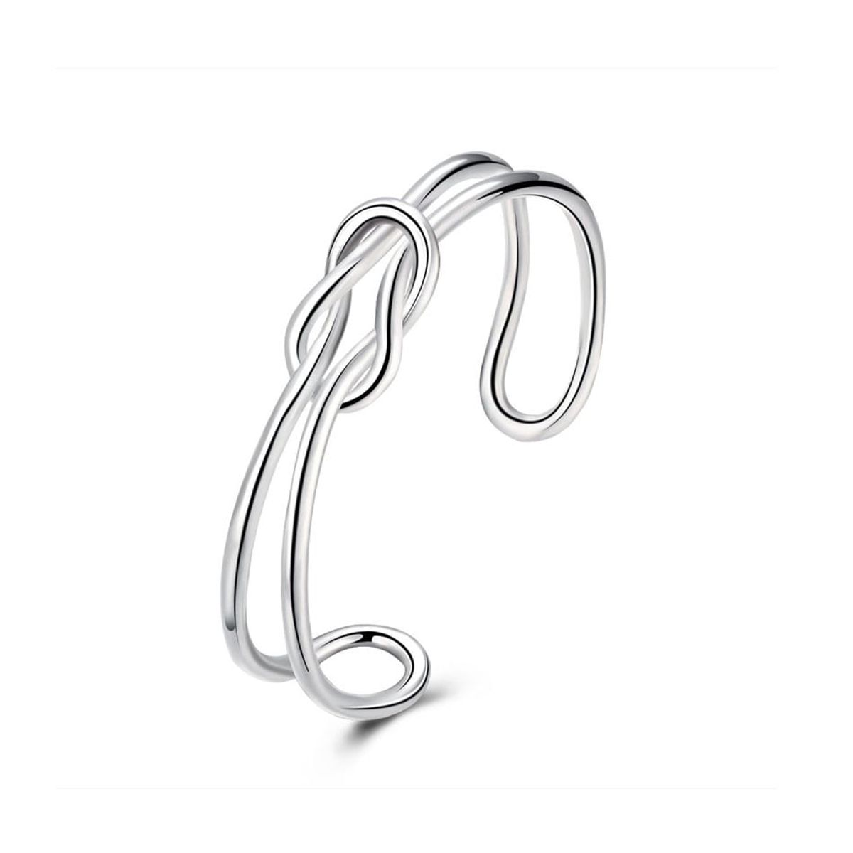 VANE COLLECTION - Pulsera para mujer esclava en fantasía fina abierta ajustable y nudo con baño de rodio