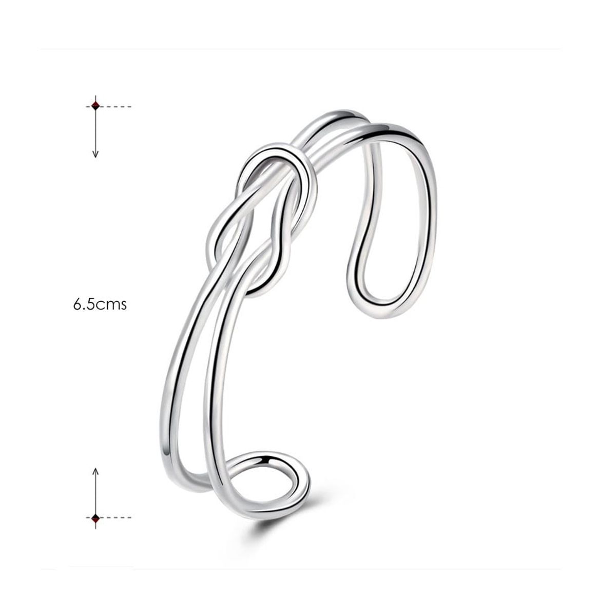 VANE COLLECTION - Pulsera para mujer esclava en fantasía fina abierta ajustable y nudo con baño de rodio