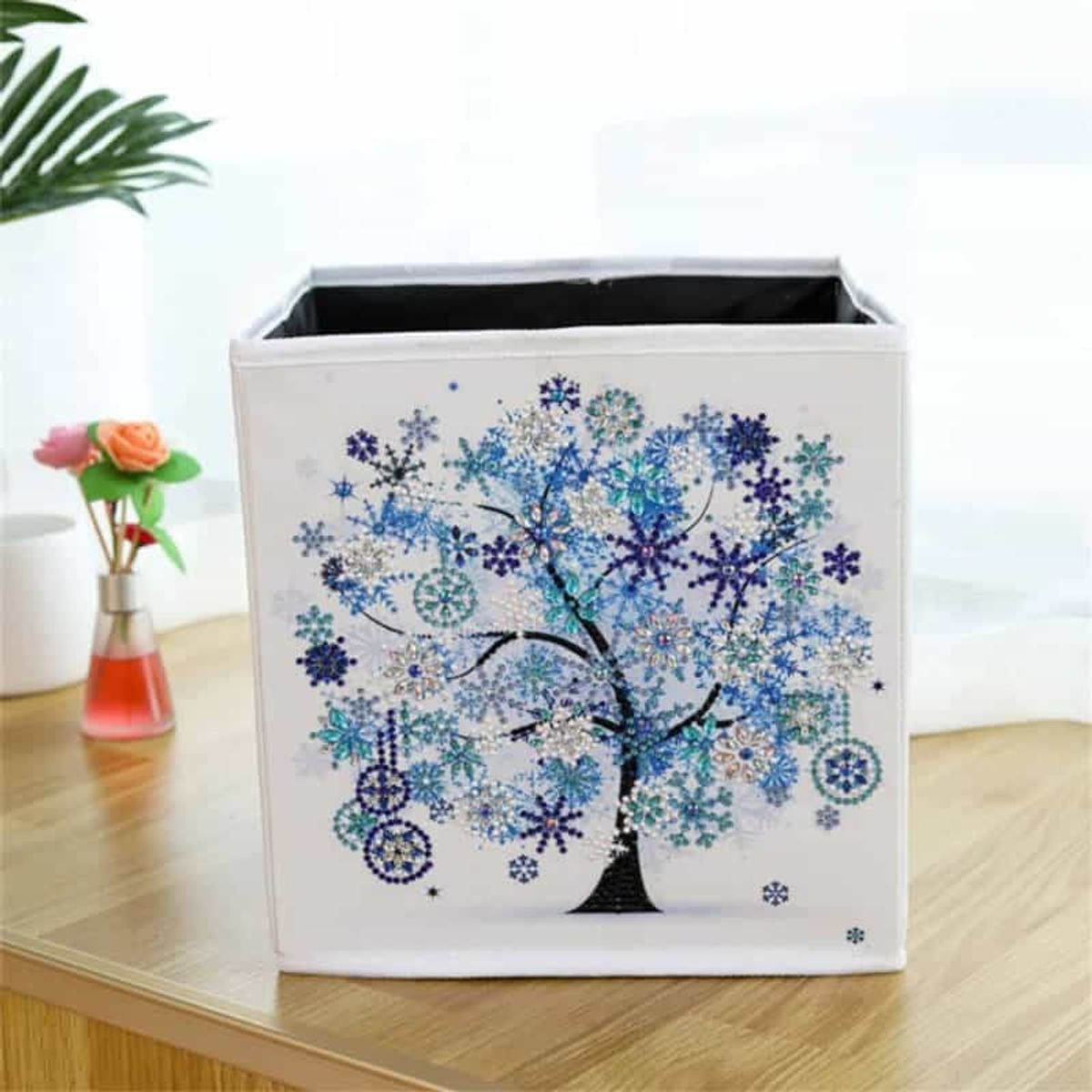 ARTE CONSENTIDO - Pintura con Diamantes Caja Organizadora Árbol Azul