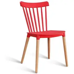 GENERICO - Silla de Comedor Windsor de Polipropileno Rojo